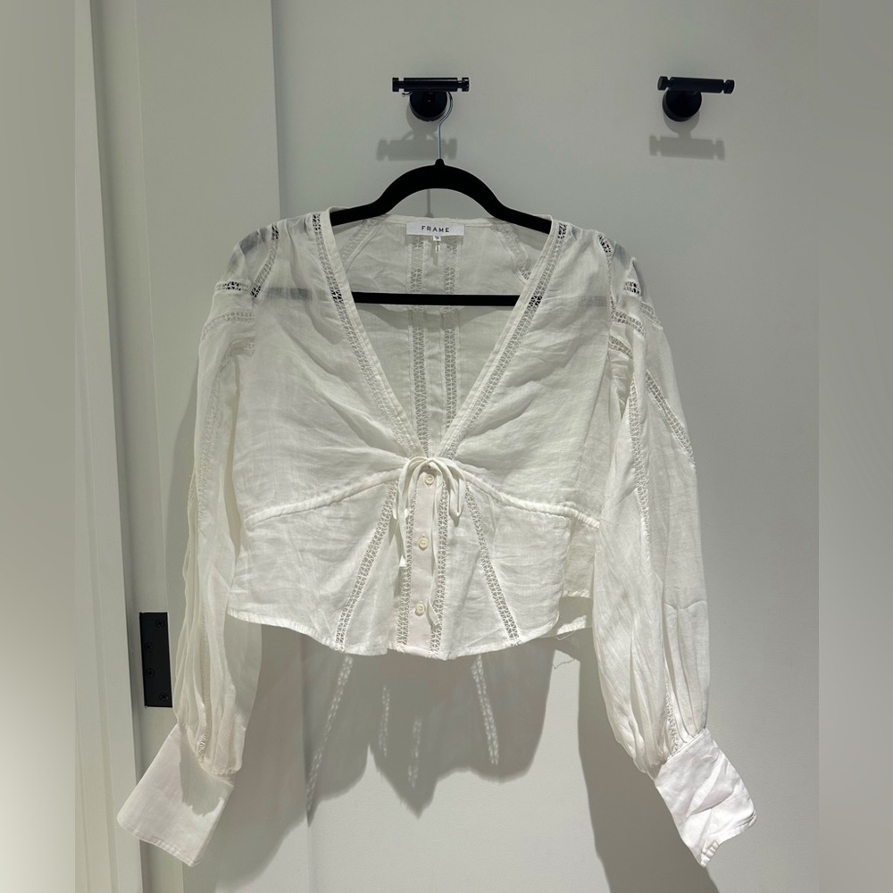Frame White Crop Top